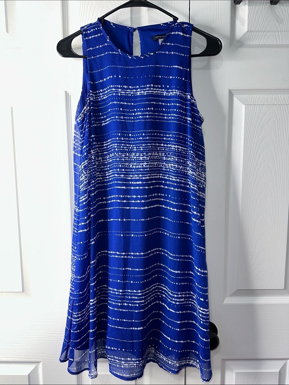 Tommy Hilfiger Royal Blue & White Sleeveless Midi Dress